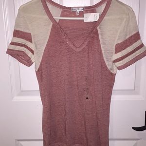 Brand new pink shirt, V neck